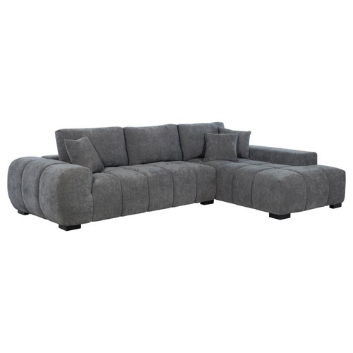 Octavia - LAF Sofa With Pillow, Box 1 of 2 - Charcoal Gray