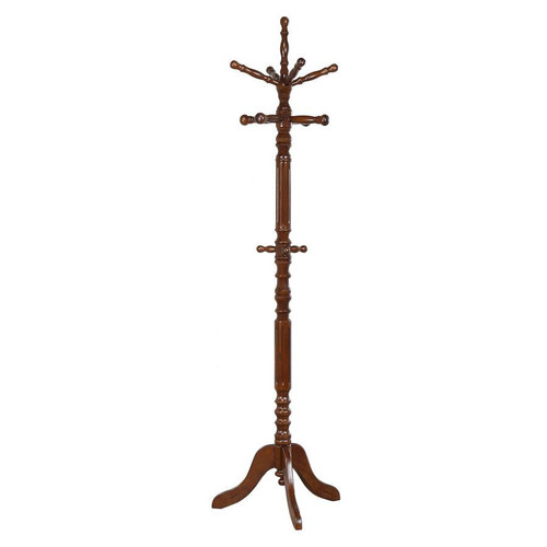 Achelle - 11 Hook Freestanding Coat Rack Hat Hanger - Tobacco