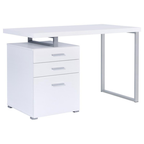 Brennan - 3-Drawer Office Computer Desk - White