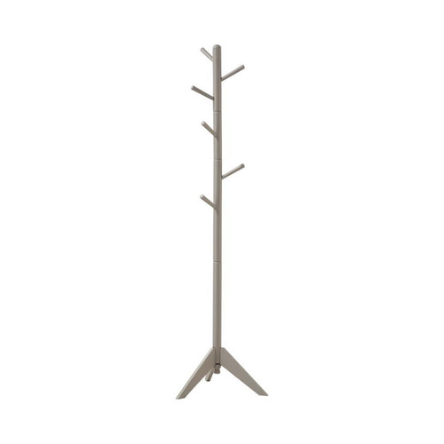 Devlin - 6 Hook Freestanding Wood Coat Rack Hat Hanger - Gray