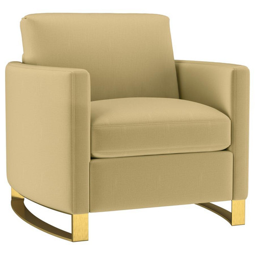 Corliss - Upholstered Curved Track Arm Chair - Camel