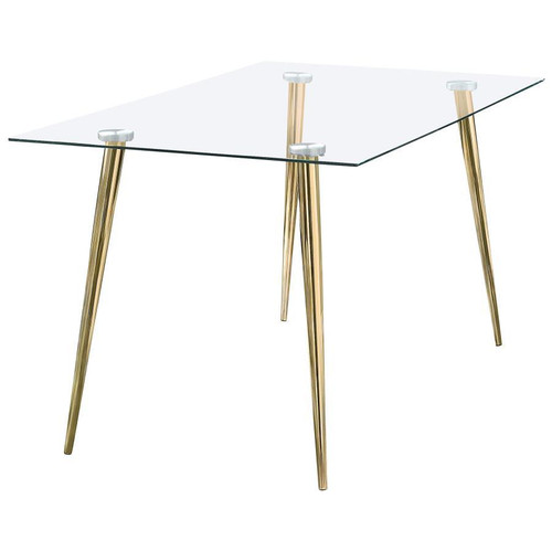Gilman - Rectangular Glass Top Dining Table - Gold