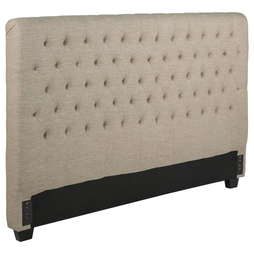 Chloe - Upholstered Eastern King Panel Headboard - Oatmeal