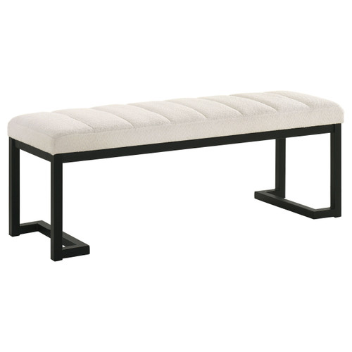 Mesa - Boucle Upholstered Tufted Accent Bench - Vanilla