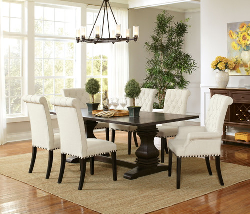 Parkins - 7 Piece Rectangular Dining Table Set - Rustic Espresso