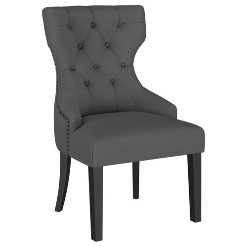 Baney - Fabric Upholstered Dining Side Chair - Gray And Black