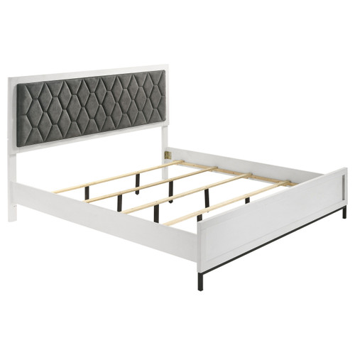 Sonora - Eastern King Upholstered Panel Bed - White