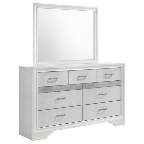 Miranda - 7-Drawer Dresser With Mirror - White