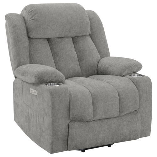 Houston - Upholstered Power Lift Recliner - Gray