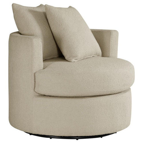 Debbie - Upholstered Swivel Accent Chair - Camel