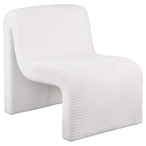 Drayton - Upholstered Curved Armless Accent Chair - Ivory