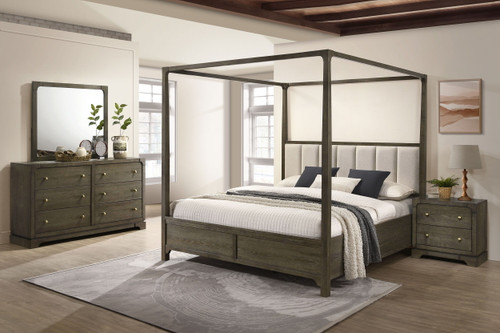 Gran Park - 4 Piece Queen Canopy Bedroom Set - Dark Cocoa