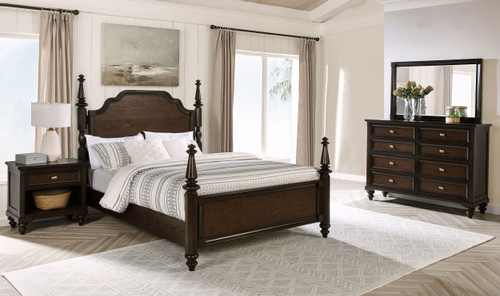 Andover - 4 Piece Queen Bedroom Set - Dark Oak