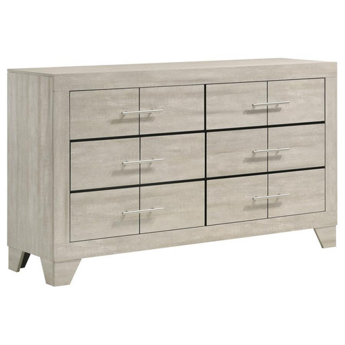 Trenton - 6-Drawer Bedroom Dresser - Rustic Cream