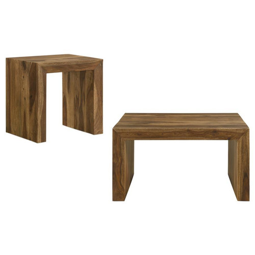 Odilia - 2 Piece Solid Wood Coffee And End Table Set - Auburn