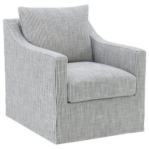 Winter - Upholstered Sloped Arm Accent Swivel Chair - Gray