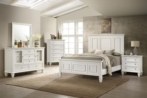 Sandy Beach - 5 Piece Eastern King Bedroom Set - White