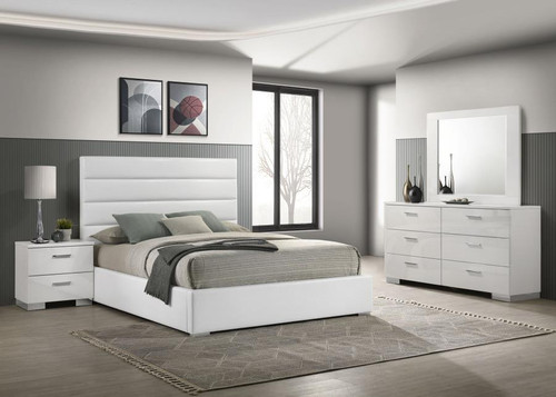 Felicity - 4 Piece Queen Bedroom Set - White High Gloss