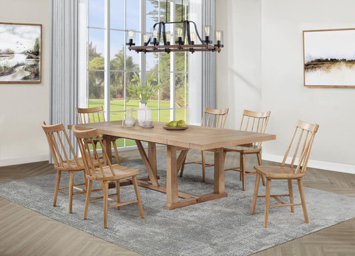 Middleton - 7 Piece Extension Leaf Dining Set Natural - Brown