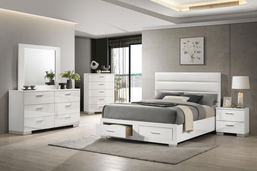 Felicity - 5 Piece Queen Platform Bedroom Set - White