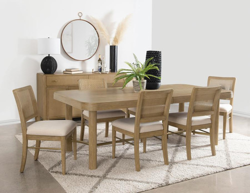 Arini - 7 Piece Extension Leaf Dining Table Set - Sand Wash