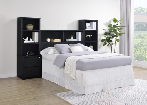 Westpark - 3 Piece Full Bedroom Set Bookcase Headboard - Black