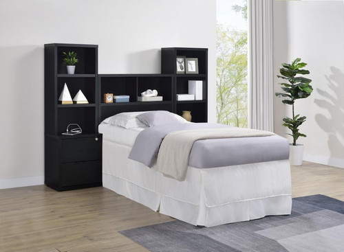 Westpark - 3 Piece Twin Bedroom Set Bookcase Headboard - Black