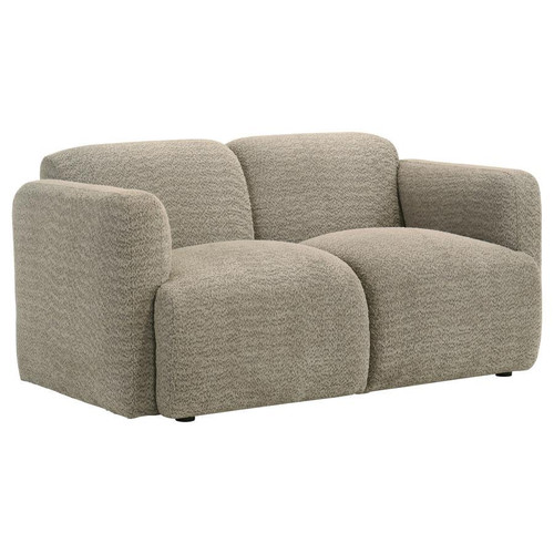 Dorset - Fabric Upholstered Round Track Arm Loveseat - Brown