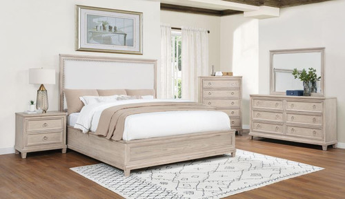Pembroke - 5 Piece Eastern King Bedroom Set - Washed Oak