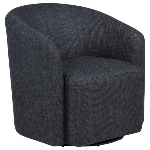 Mossbrook - Fabric Upholstered Swivel Accent Chair - Anthracite
