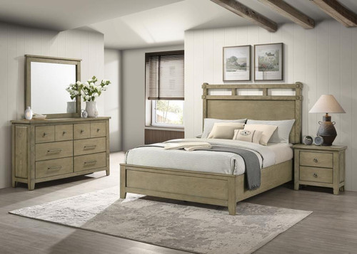 Hazlewood - 4 Piece Eastern King Bedroom Set - Vineyard Oak