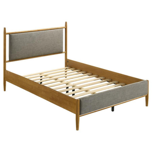 Mason - 46" Full Panel Platform Bed - Gray And Light Brown