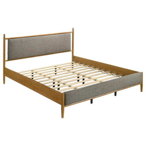 Mason - 46" Eastern King Panel Platform Bed - Gray And Light Brown