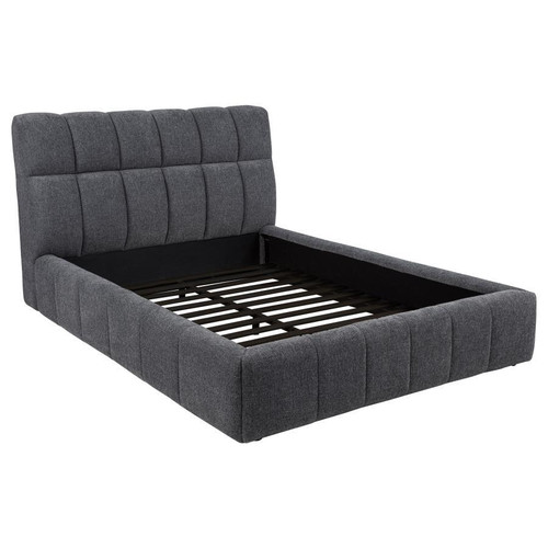 Nollet - 48" Upholstered Eastern King Platform Bed - Gray