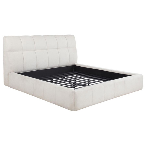 Nollet - 48" Upholstered California King Platform Bed - Cream