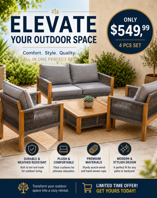 Patio set sofa , loveseat ,chair ,coffee table $549.99