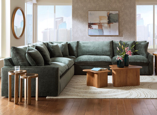 Jade 3 Piece Sectional with Pillows: Sectional $2199.99 Ottoman $299