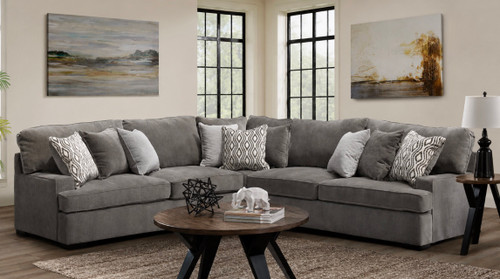 Lush Metal 3pc Sectional with Pillows: Sectional $1999.99 Ottoman $599.99