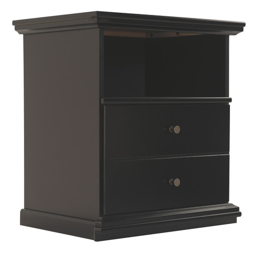 Maribel Black One Drawer Night Stand