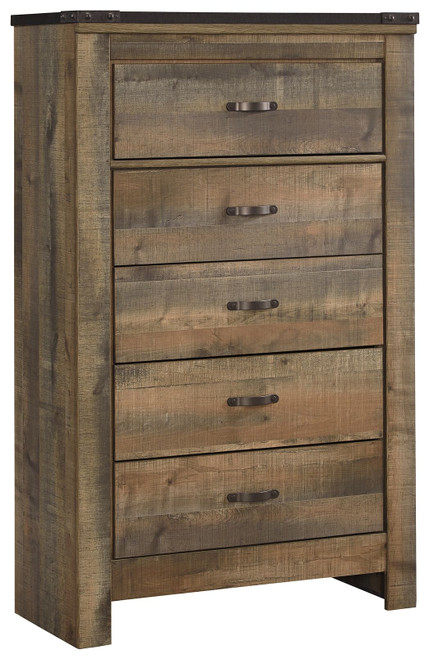 Trinell Brown Five Drawer Chest