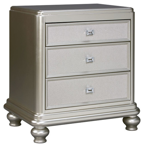 Coralayne Silver Three Drawer Night Stand