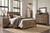 Trinell Brown 7 Pc. Dresser with Fireplace Option, Mirror, Chest, Queen Panel Bed & Nightstand