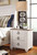 Willowton Whitewash 8 Pc. Dresser, Mirror, Chest, California King Panel Bed & 2 Nightstands