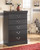 Huey Vineyard Black 8 Pc. Dresser, Mirror, Chest, Twin Sleigh Bed & 2 Nightstands