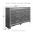 Lodanna Gray 5 Pc. Dresser, Mirror, Chest & King Upholstered Panel HDBD with Bolt on Bed Frame