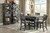 Tyler Creek Black/Gray 7 Pc. Rectangular Counter Table, 4 Upholstered Barstools & 2 Display Cabinets