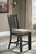 Tyler Creek Black/Gray 7 Pc. Rectangular Counter Table, 4 Upholstered Barstools & 2 Display Cabinets