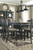 Tyler Creek Black/Gray 7 Pc. Rectangular Counter Table & 6 Upholstered Barstools