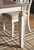 Realyn Chipped White 6 Pc. Rectangular Extension Table, 4 Upholstered Side Chairs & Server