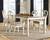 Realyn Chipped White 5 Pc. Rectangular Extension Table & 4 Upholstered Side Chairs
